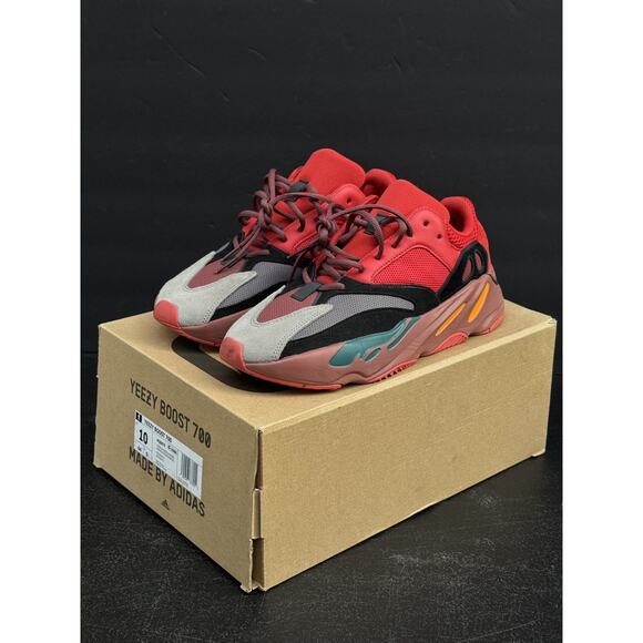 ADIDAS YEEZY BOOST 700 USED SIZE 10 HI RES RED HQ6979 Rare Kanye West Vultures - Picture 1 of 9